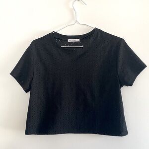 NWOT Antistar Medium Cropped Black T-Shirt Top